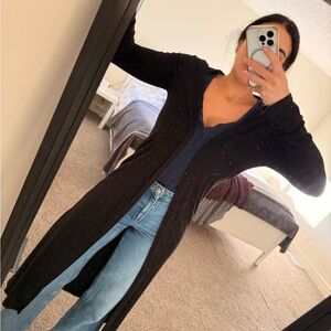 Women's Black Long Cardigan